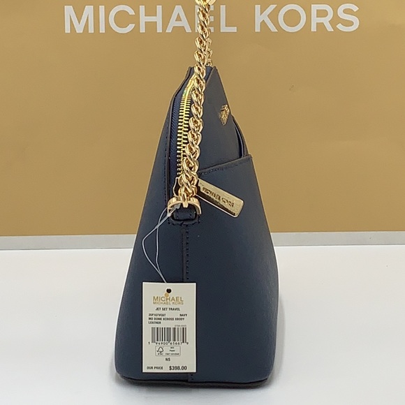 MICHAEL KORS JET SET TRAVEL DOME XCROSS XBODY SAFFIANO LEATHER NAVY COLOR - Picture 13 of 13